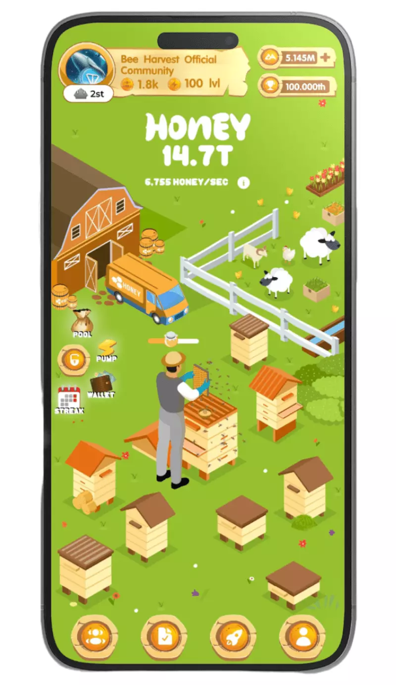 Скриншот игры Beeharvest Telegram 0