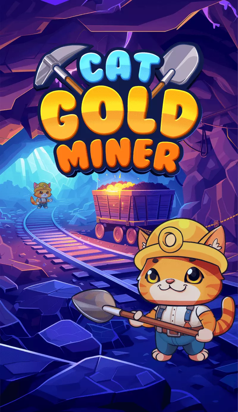 Скриншот игры Cat Gold Miner Telegram 0