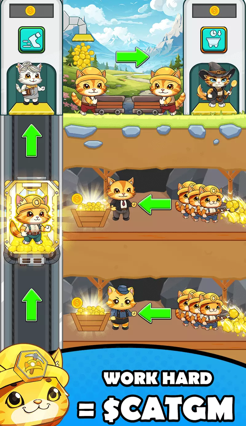 Скриншот игры Cat Gold Miner Telegram 2