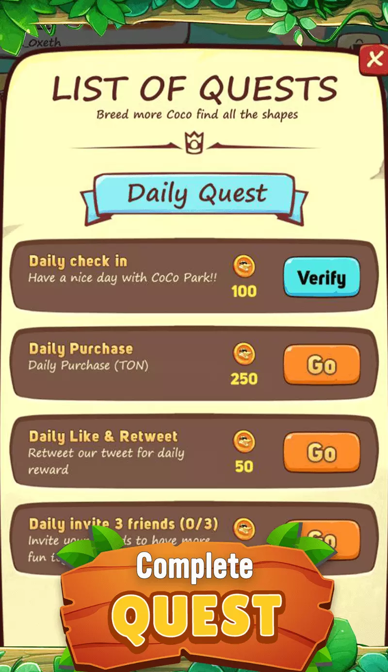 Скриншот игры Coco Park Telegram 4