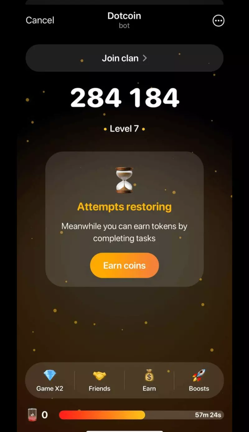 Screenshot Dotcoin Telegram Game 1