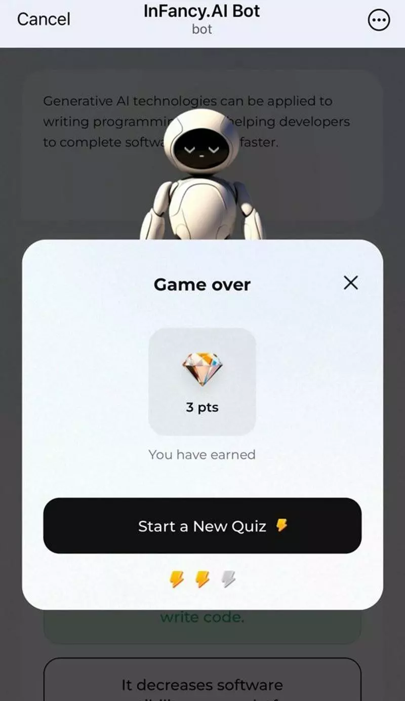 Скриншот игры Telegram Eva Quiz 2