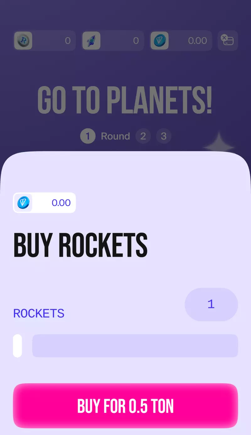 Скриншот Go To Planets Telegram Game 1