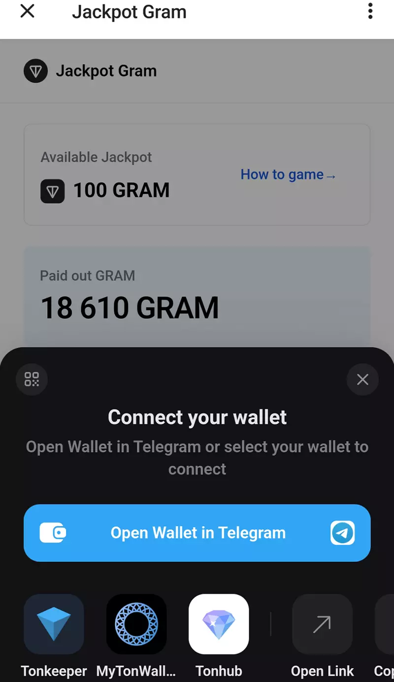 Скриншот Джекпот Gram Telegram Игра 1