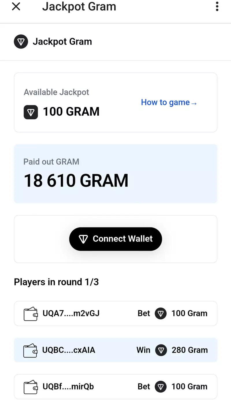 Screenshot Jackpot Gram Telegram Game 2