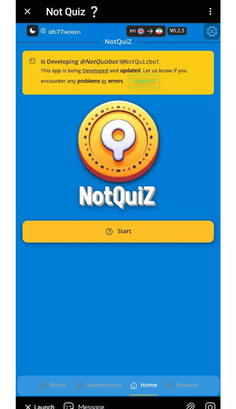 Screenshot Not Quiz Telegram Game 0