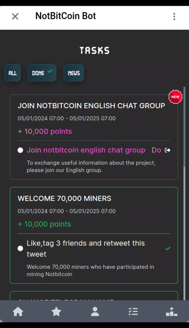 Screenshot Notbitcoin Telegram Game 3