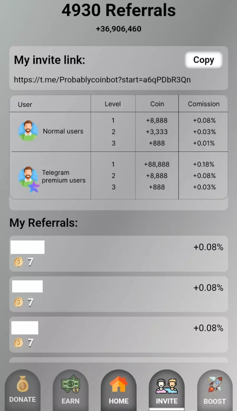 Screenshot Probablycoin Telegram Game 1