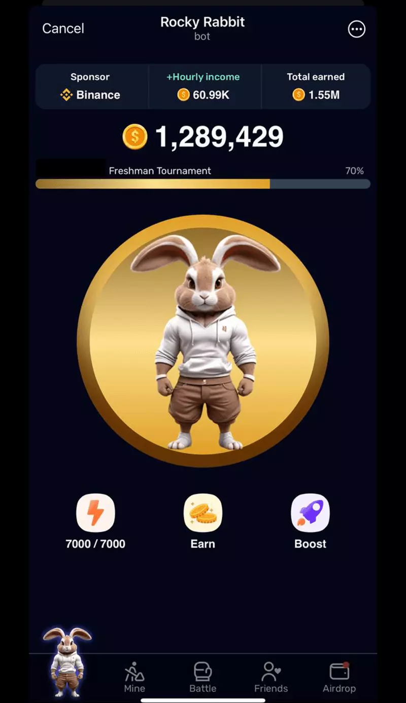 Скриншот Rocky Rabbit Telegram Game 0