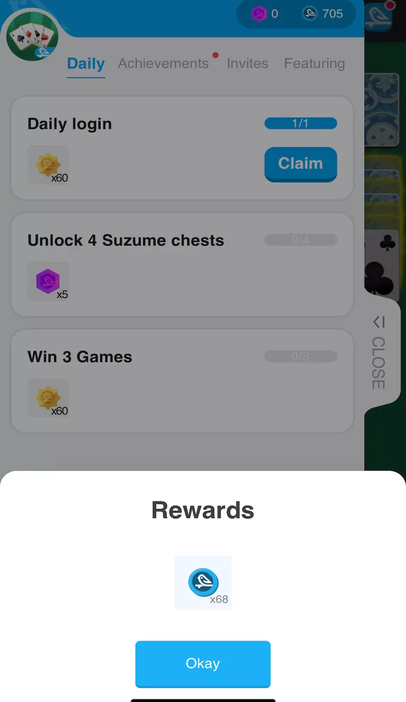 Скриншот игры Solitaire Suzume Telegram 3