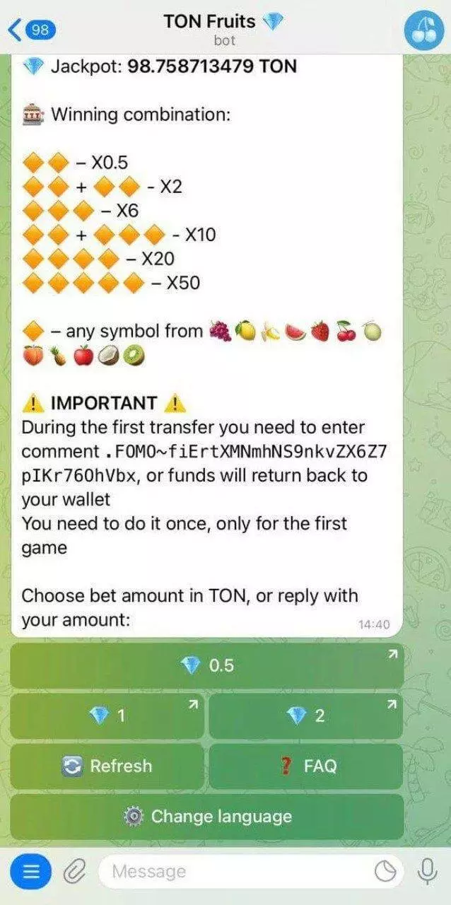 Screenshot Ton Fruits Telegram Game 1