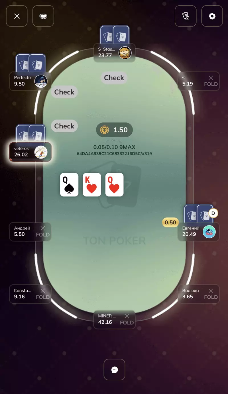 Скриншот игры Ton Poker Telegram 2