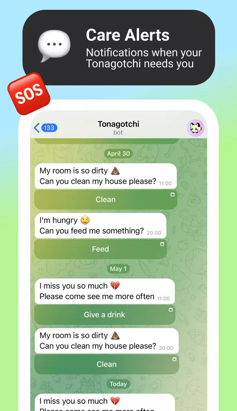 Скриншот игры Tonagotchi Telegram 4