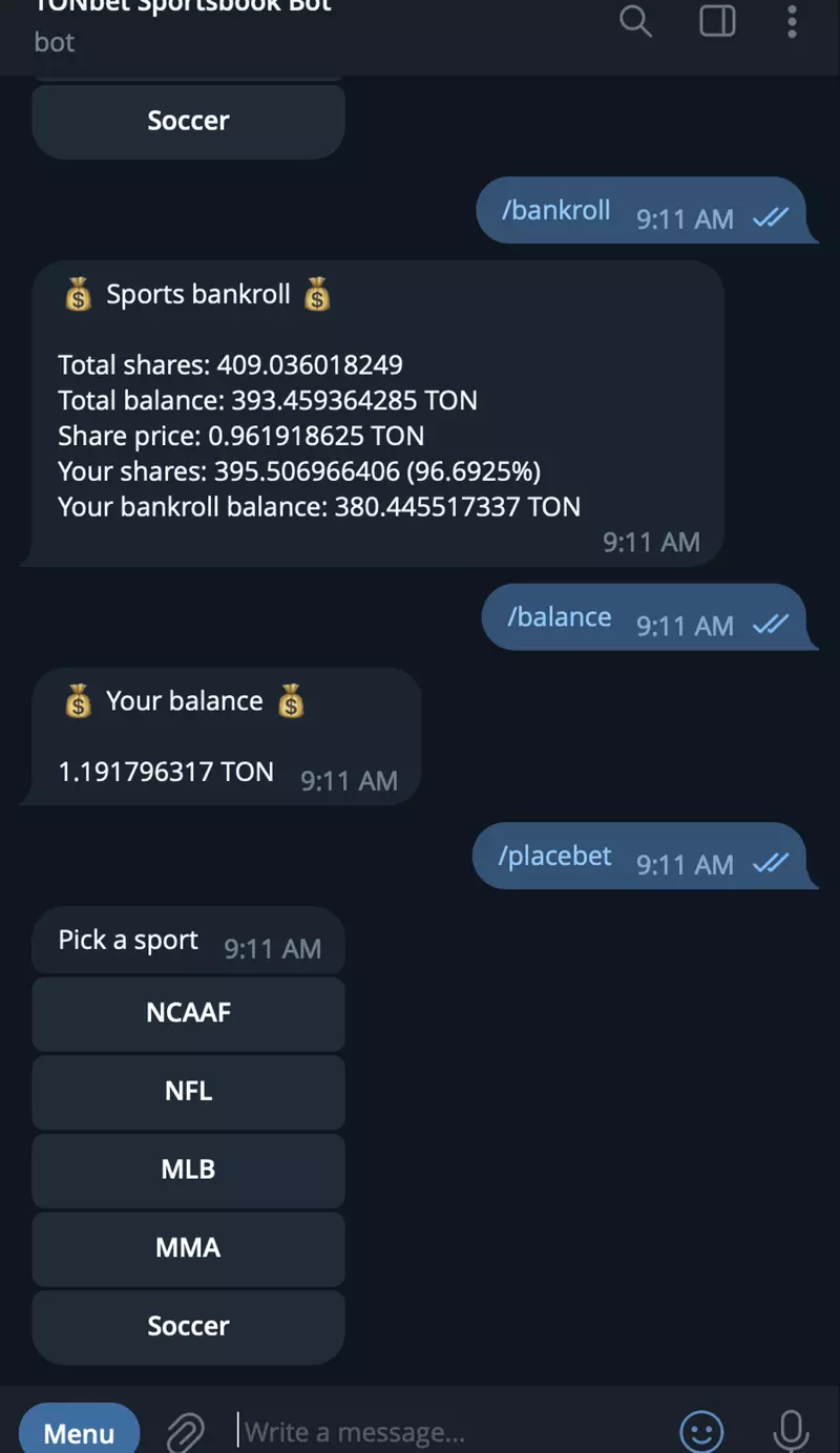 Скриншот Tonbet Sportsbook Telegram Игра 0