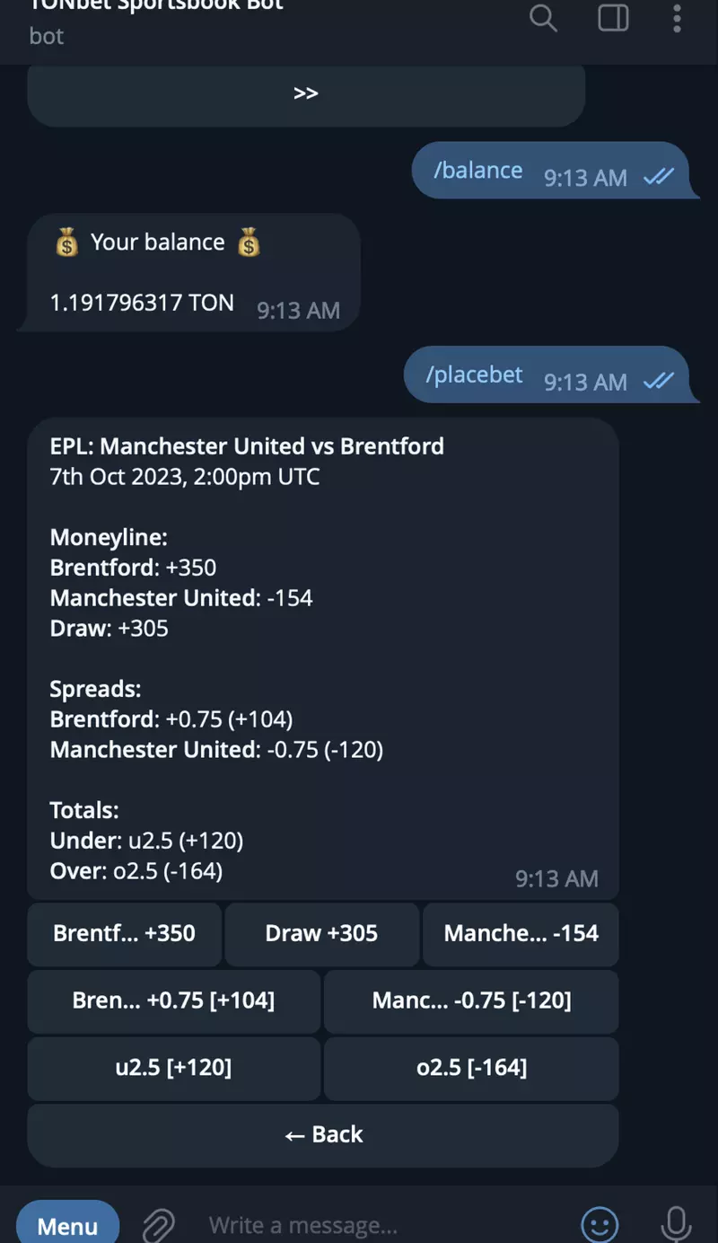 Screenshot Tonbet Sportsbook Telegram Game 2