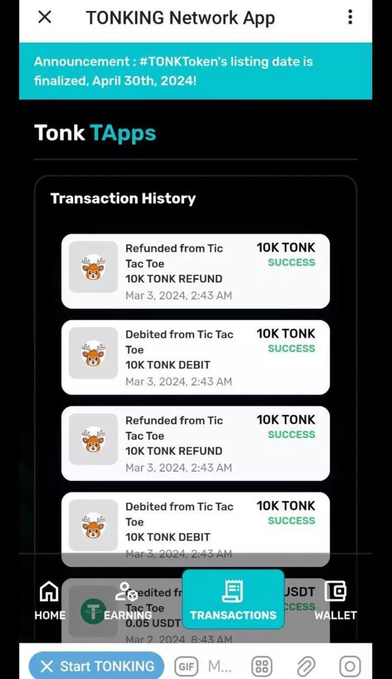 Скриншот Tonking Network Telegram Game 1