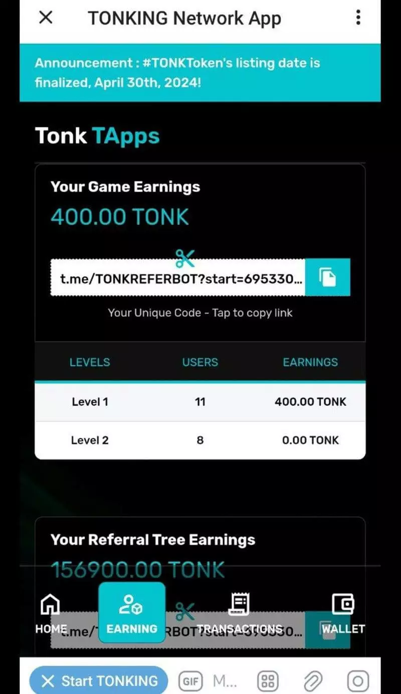 Скриншот Tonking Network Telegram Game 2