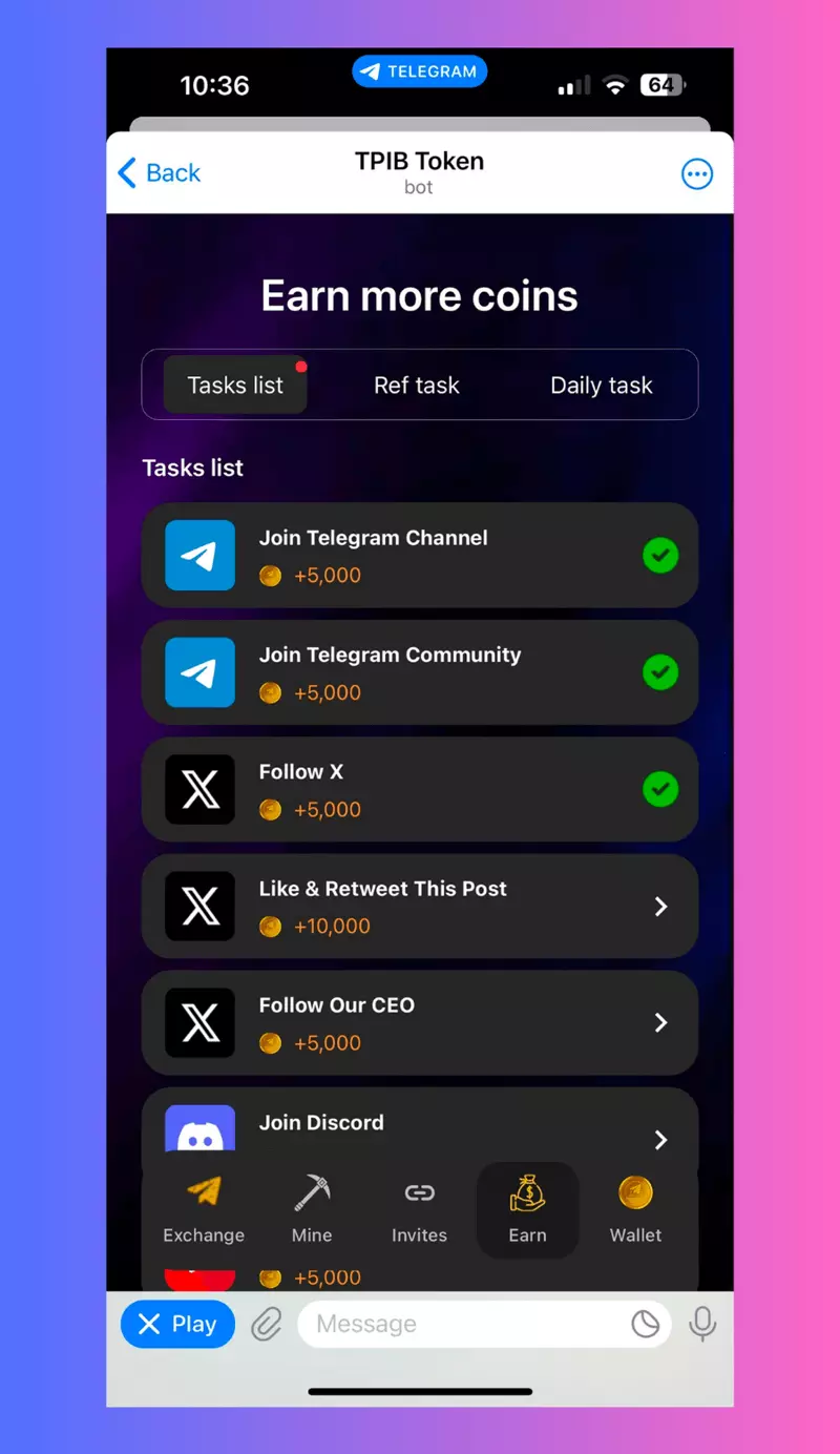 Screenshot Tpib Token Telegram Game 5