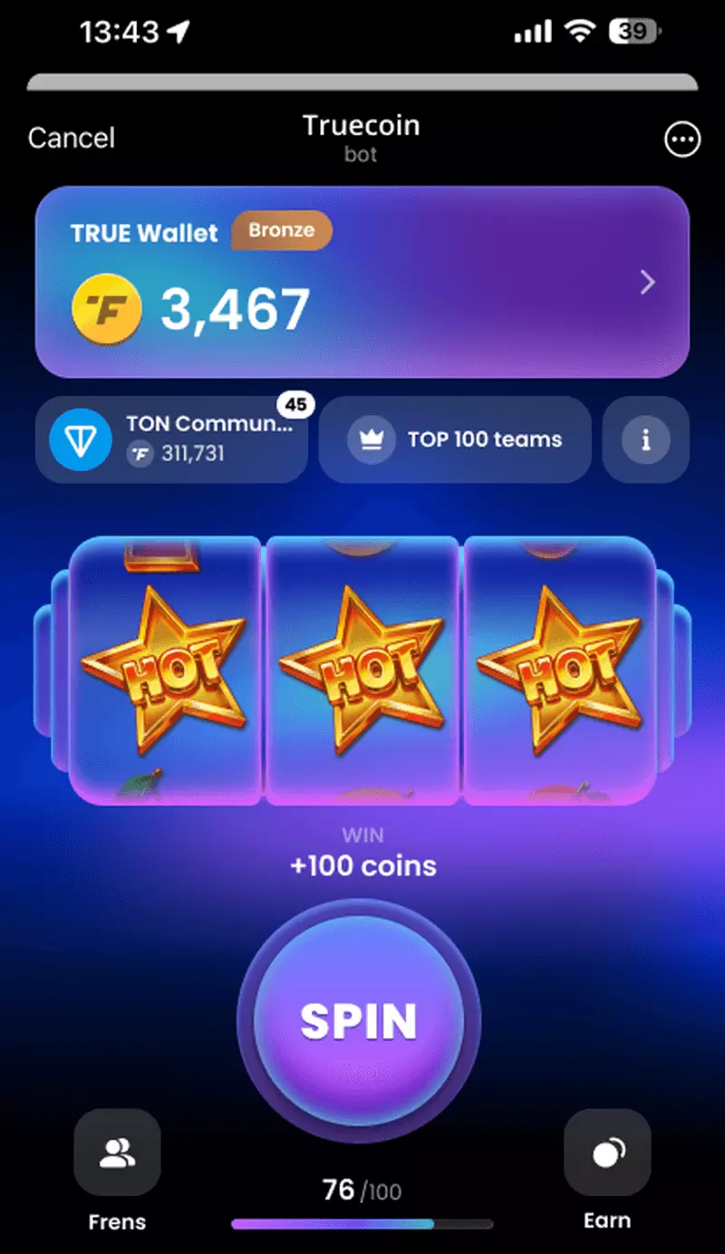 Screenshot Truecoin Telegram Game 1