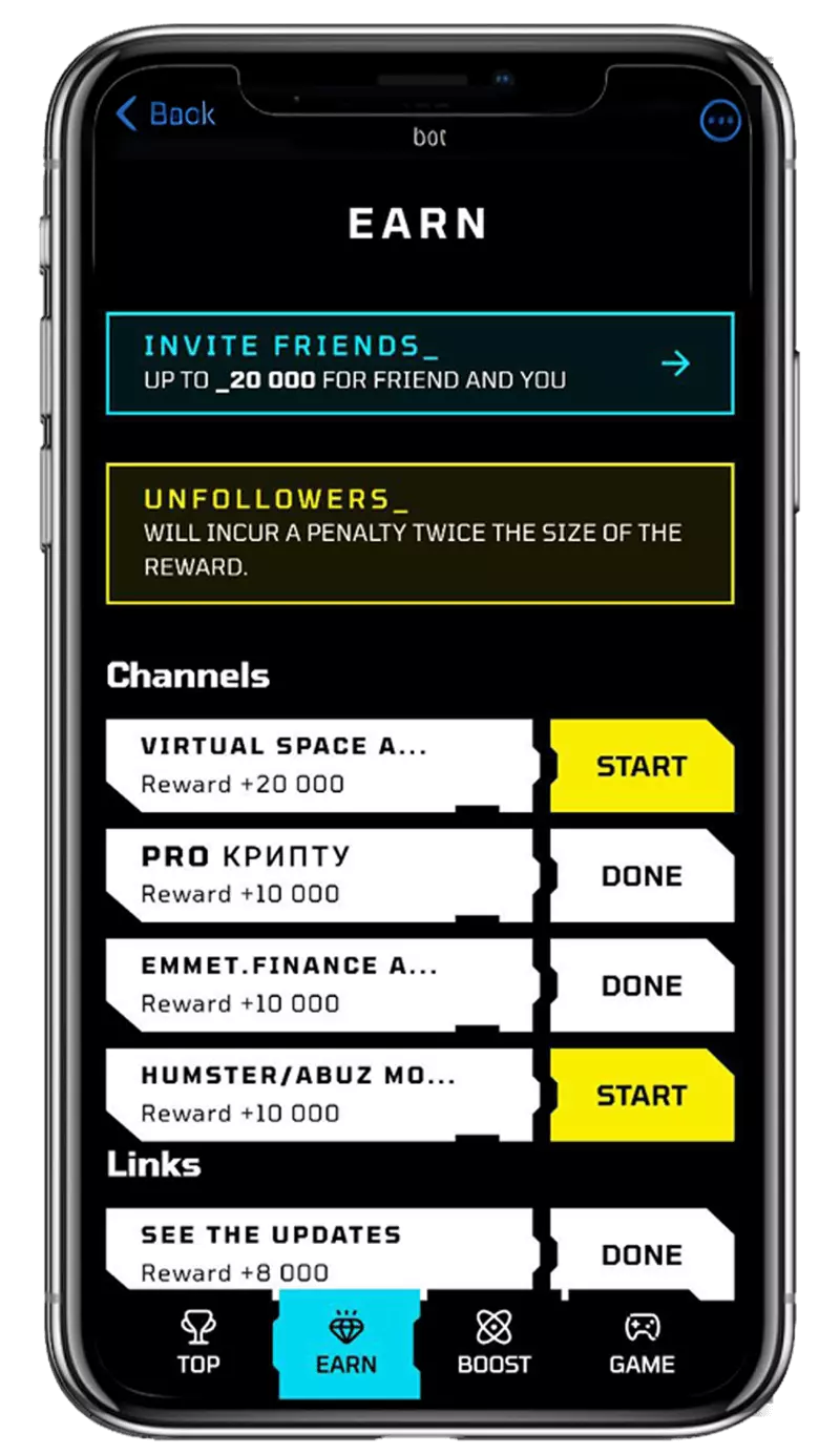 Screenshot Virtual Space App Telegram Game 2