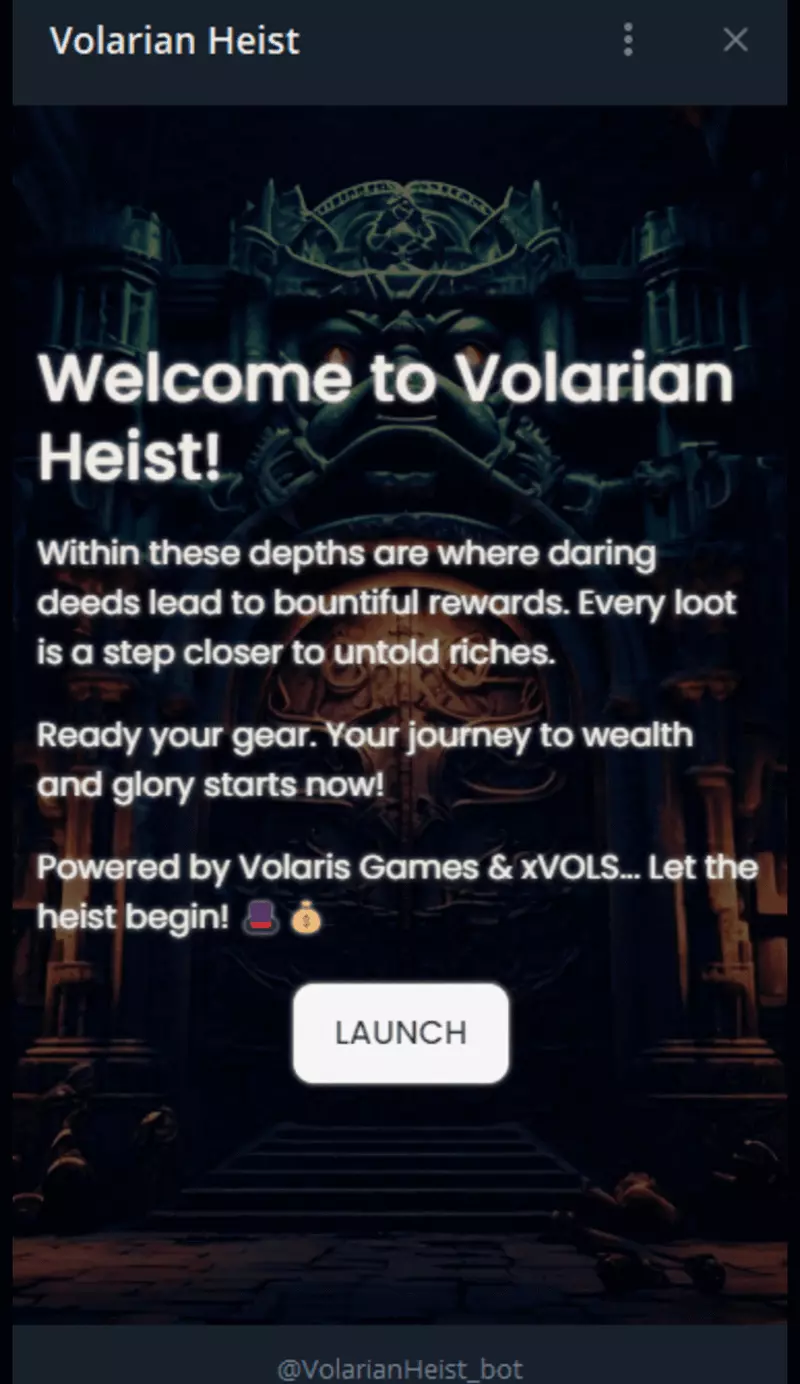 Скриншот Volarian Heist Telegram Game 0