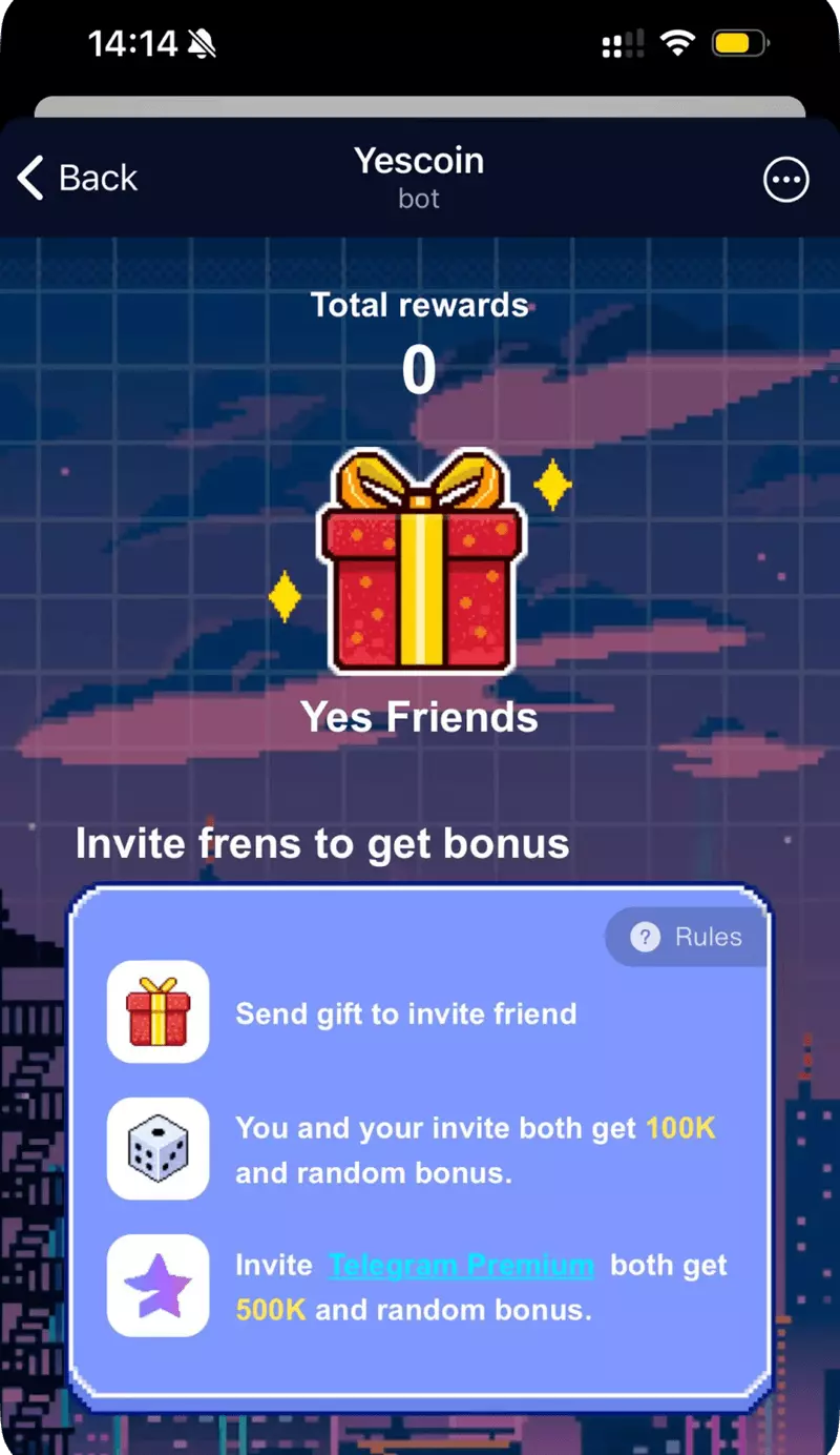 Screenshot Yescoin Telegram Game 2